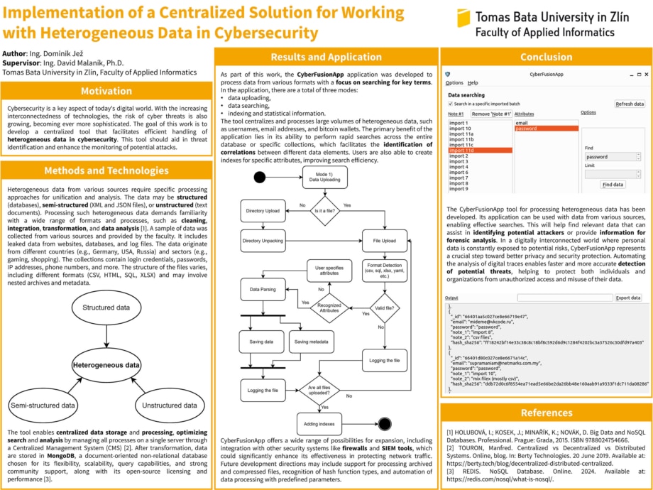 Implementation of a Centralized Solution for Working with
Heterogeneous Data in Cybersecurity