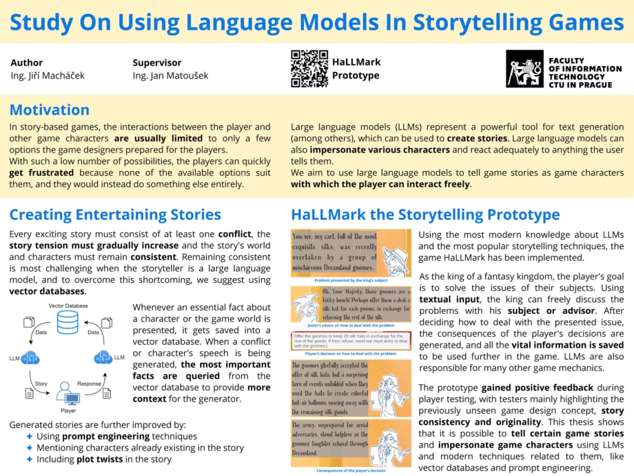 Studie využití jazykových modelů v příběhových hrách