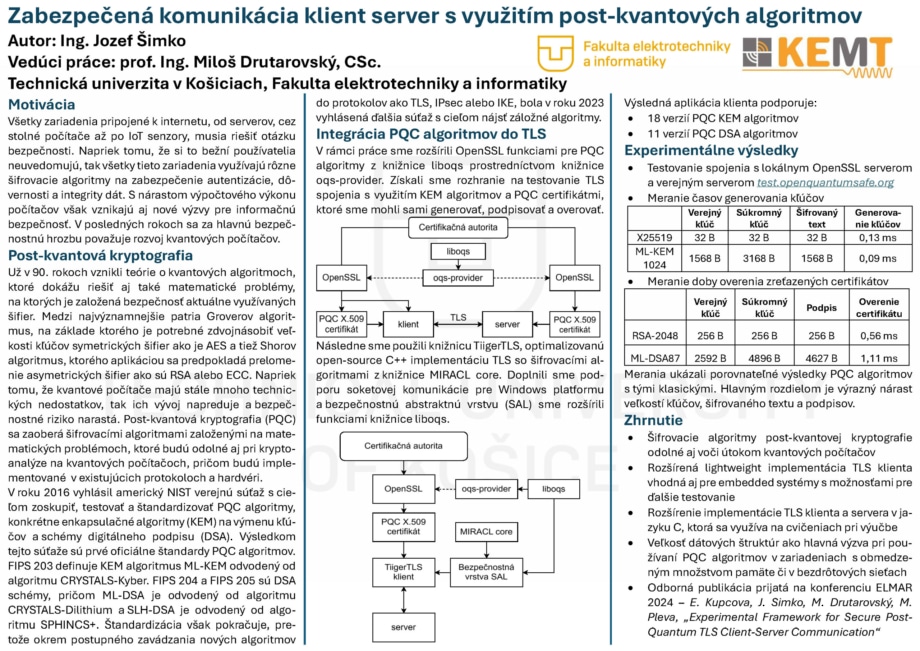 Zabezpečená komunikácia klient server s využitím
post-kvantových algoritmov