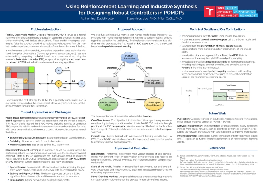 Using Reinforcement learning and inductive synthesis for
designing robust controllers in POMDPs