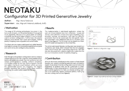 Konfigurátor pre 3D tlačené generatívne šperky