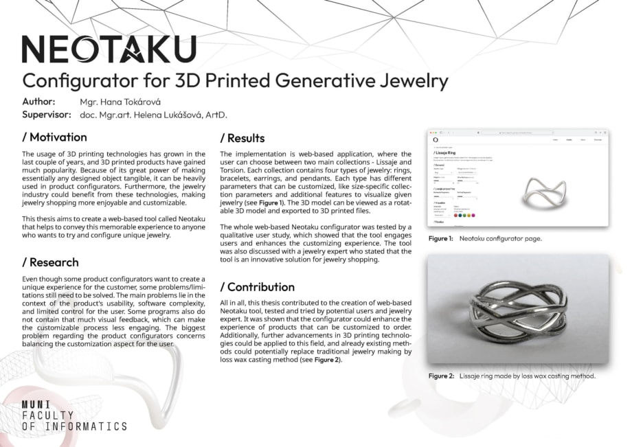 Konfigurátor pre 3D tlačené generatívne šperky