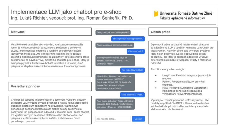 LLM implementation as a chatbot for an e-shop